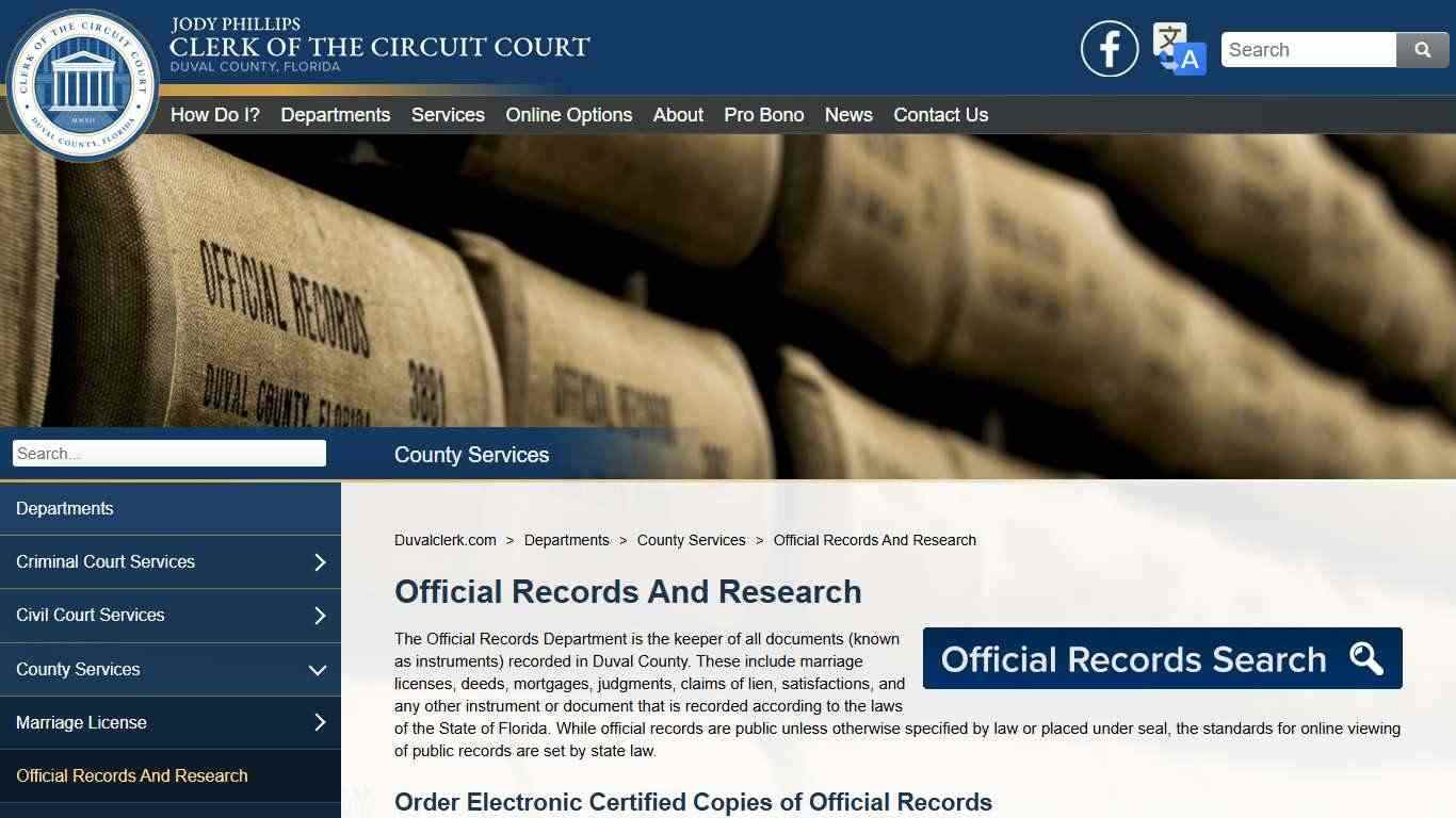 Duvalclerk.gov - Official Records And Research